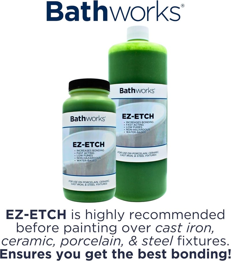 Bathworks Bathtub Refinishing Kit: Essentials Kit & Ez Etch Kit (Almond) - Image 3